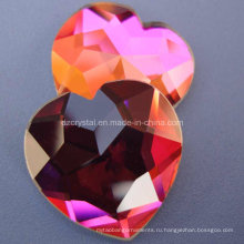 Hq Созданные стеклянные камни Большой размер Heart Shaped Galss Gems для ювелирных изделий